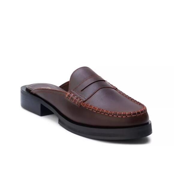 MATISSE Tasha Leather Penny Loafer Slip On Mule in Bourbon 8.5 - Picture 1 of 8
